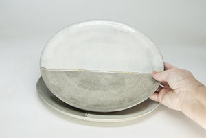 Large DUO Plain White Dinner Plates