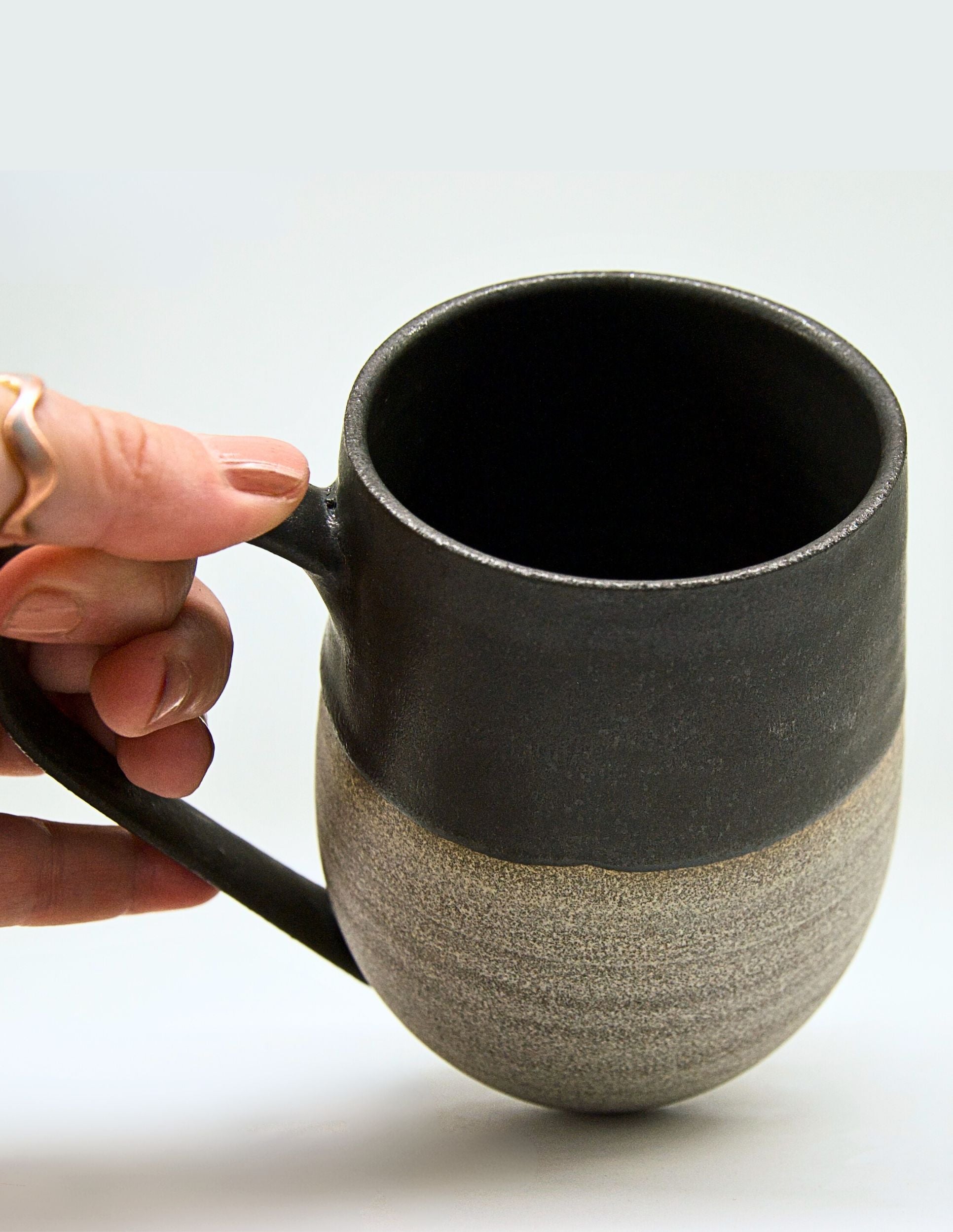 Tasse Mug Grande Granit et noir - +/- 28 oz (500 ml)