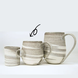 MUG CUP Mixed gray and white stoneware mixed concrete style +/- 400 ml (13oz)