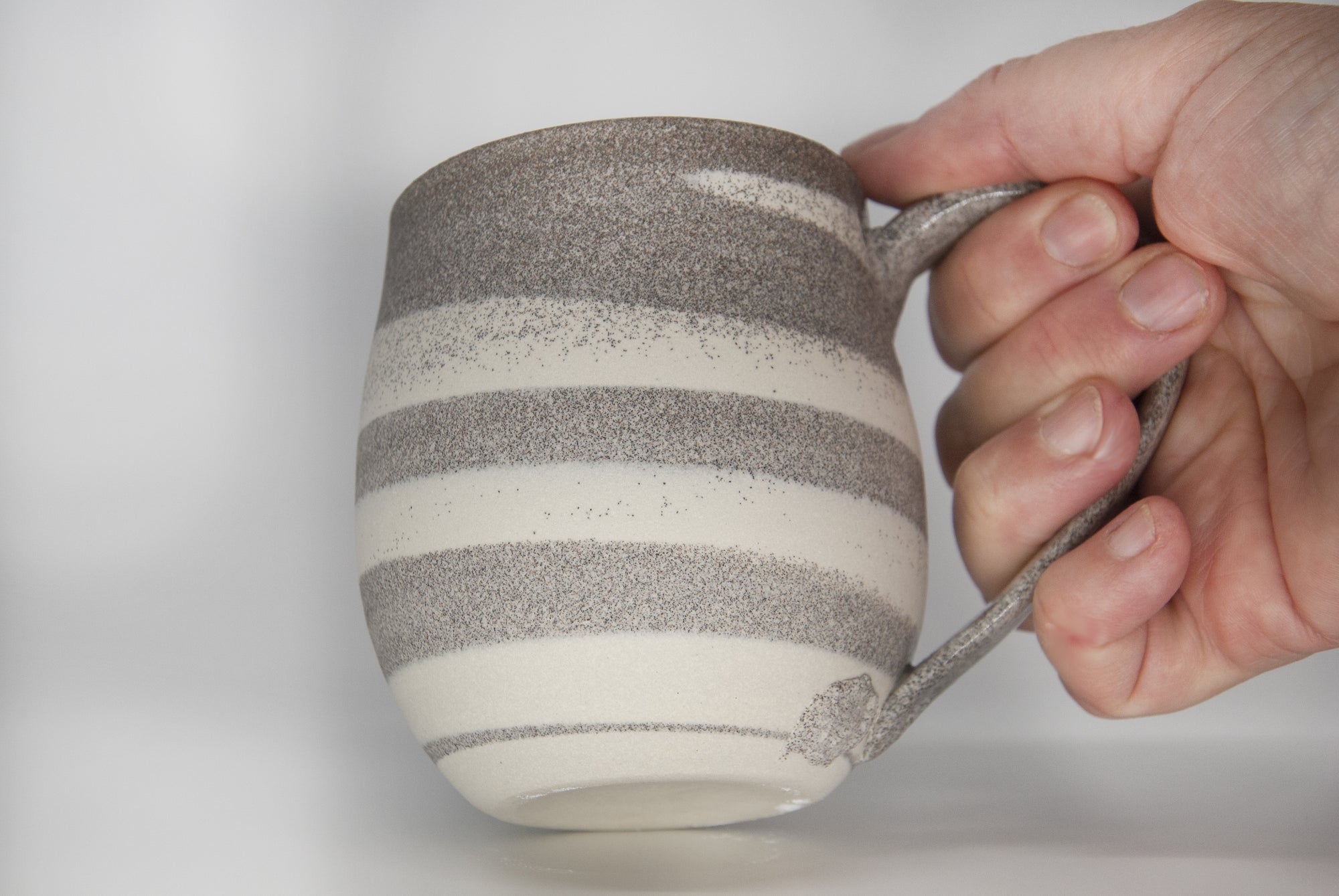 MUG CUP Mixed gray and white stoneware mixed concrete style +/- 400 ml (13oz)